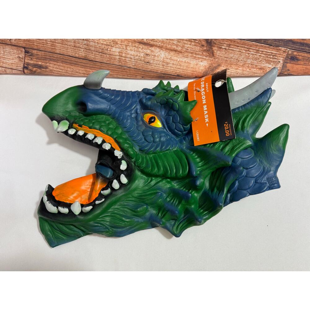 HYDE AND EEK! Boutique Adult Deluxe Dragon Mask Green Costume NWT